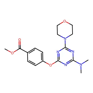 methyl 4-[[4-(dimethylamino)-6-morpholin-4-yl-1,3,5-triazin-2-yl]oxy]benzoate structure