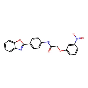 N-[4-(1,3-benzoxazol-2-yl)phenyl]-2-(3-nitrophenoxy)acetamide structure