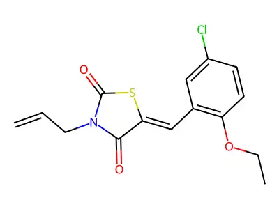 (5Z)-5-(5-chloro-2-ethoxybenzylidene)-3-(prop-2-en-1-yl)-1,3-thiazolidine-2,4-dione structure