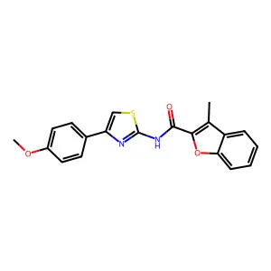N-[4-(4-methoxyphenyl)-1,3-thiazol-2-yl]-3-methyl-1-benzofuran-2-carboxamide structure