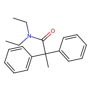 N,N-diethyl-2,2-diphenylpropanamide structure