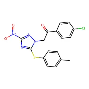 1-(4-chlorophenyl)-2-[5-(4-methylphenyl)sulfanyl-3-nitro-1,2,4-triazol-1-yl]ethanone structure