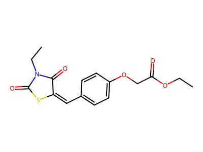 ethyl {4-[(E)-(3-ethyl-2,4-dioxo-1,3-thiazolidin-5-ylidene)methyl]phenoxy}acetate structure