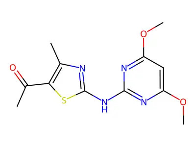 1-[2-[(4,6-Dimethoxypyrimidin-2-yl)amino]-4-methyl-1,3-thiazol-5-yl]ethanone structure