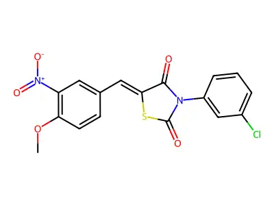 3-(3-Chlorophenyl)-5-[(4-methoxy-3-nitrophenyl)methylene]-2,4-thiazolidinedione structure