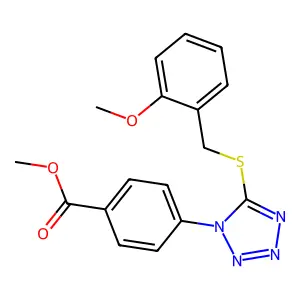 Methyl 4-[5-[(2-methoxyphenyl)methylsulfanyl]tetrazol-1-yl]benzoate structure