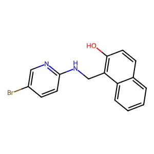 1-(((5-Bromo-2-pyridinyl)amino)methyl)-2-naphthalenol structure