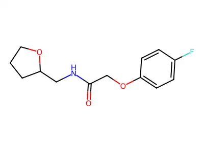 2-(4-fluorophenoxy)-N-(tetrahydro-2-furanylmethyl)acetamide structure