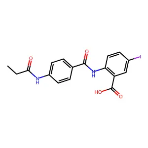 5-Iodo-2-({[4-(propanoylamino)phenyl]carbonyl}amino)benzoic acid structure