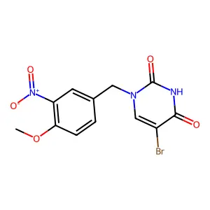 5-Bromo-1-[(4-methoxy-3-nitrophenyl)methyl]pyrimidine-2,4-dione structure