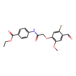 Ethyl 4-{[(5-bromo-4-formyl-2-methoxyphenoxy)acetyl]amino}benzoate structure
