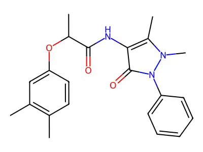 N-(1,5-dimethyl-3-oxo-2-phenyl-2,3-dihydro-1H-pyrazol-4-yl)-2-(3,4-dimethylphenoxy)propanamide structure