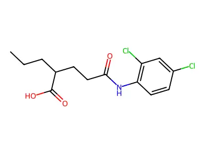 5-((2,4-Dichlorophenyl)amino)-5-oxo-2-propylpentanoic acid structure
