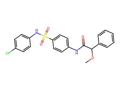 N-[4-[(4-chlorophenyl)sulfamoyl]phenyl]-2-methoxy-2-phenylacetamide structure