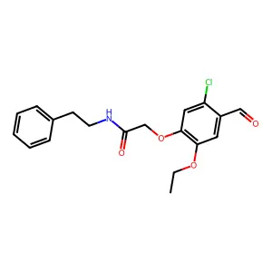 2-(5-chloro-2-ethoxy-4-formylphenoxy)-N-(2-phenylethyl)acetamide structure