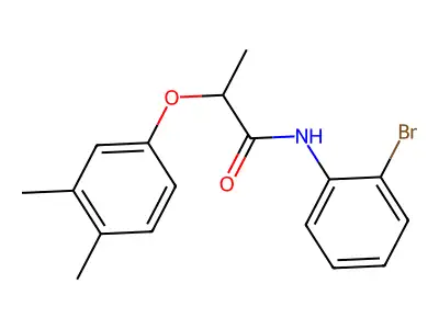 N-(2-bromophenyl)-2-(3,4-dimethylphenoxy)propanamide structure