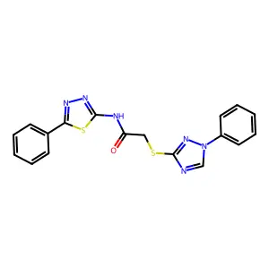 N-(5-phenyl-1,3,4-thiadiazol-2-yl)-2-[(1-phenyl-1,2,4-triazol-3-yl)sulfanyl]acetamide structure