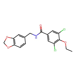 N-(1,3-benzodioxol-5-ylmethyl)-3,5-dichloro-4-ethoxybenzamide structure
