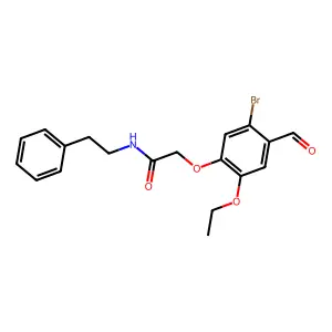 2-(5-bromo-2-ethoxy-4-formylphenoxy)-N-(2-phenylethyl)acetamide structure