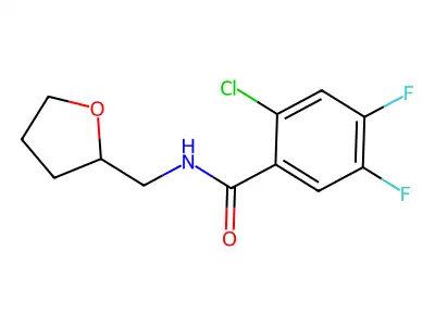 2-chloro-4,5-difluoro-N-[(oxolan-2-yl)methyl]benzamide structure