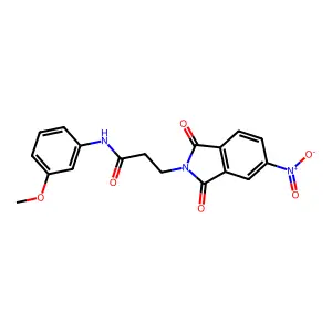 N-(3-methoxyphenyl)-3-(5-nitro-1,3-dioxoisoindol-2-yl)propanamide structure