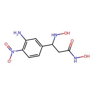3-(3-amino-4-nitrophenyl)-N-hydroxy-3-(hydroxyamino)propanamide structure