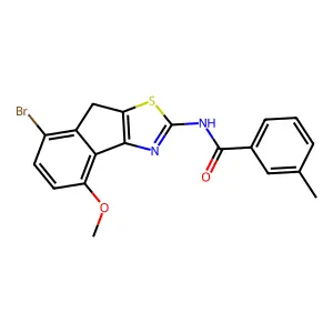 N-(5-bromo-8-methoxy-4H-indeno[1,2-d][1,3]thiazol-2-yl)-3-methylbenzamide structure