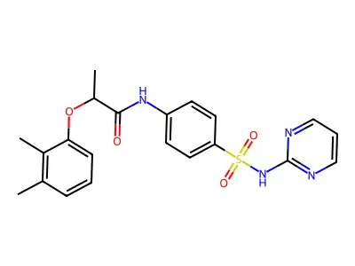 2-(2,3-dimethylphenoxy)-N-[4-(pyrimidin-2-ylsulfamoyl)phenyl]propanamide structure