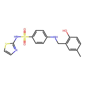4-(2-Hydroxy-5-methyl-benzylamino)-N-thiazol-2-yl-benzenesulfonamide structure