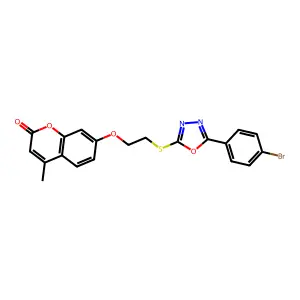 7-[2-[[5-(4-bromophenyl)-1,3,4-oxadiazol-2-yl]sulfanyl]ethoxy]-4-methylchromen-2-one structure