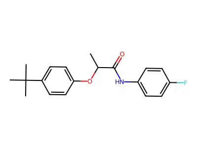 2-(4-tert-butylphenoxy)-N-(4-fluorophenyl)propanamide structure