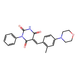 (5E)-5-[(2-methyl-4-morpholin-4-ylphenyl)methylidene]-1-phenyl-1,3-diazinane-2,4,6-trione structure