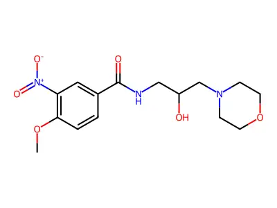 N-(2-hydroxy-3-morpholin-4-ylpropyl)-4-methoxy-3-nitrobenzamide structure