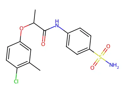 2-(4-chloro-3-methylphenoxy)-N-(4-sulfamoylphenyl)propanamide structure
