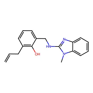 2-[[(1-Methylbenzimidazol-2-yl)amino]methyl]-6-prop-2-enylphenol structure