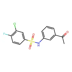 N-(3-acetylphenyl)-3-chloro-4-fluorobenzenesulfonamide structure