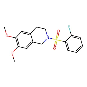 2-(2-fluorophenyl)sulfonyl-6,7-dimethoxy-3,4-dihydro-1H-isoquinoline structure