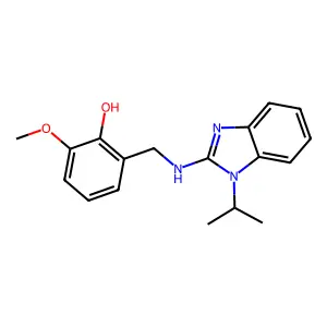 2-Methoxy-6-[[(1-propan-2-ylbenzimidazol-2-yl)amino]methyl]phenol structure