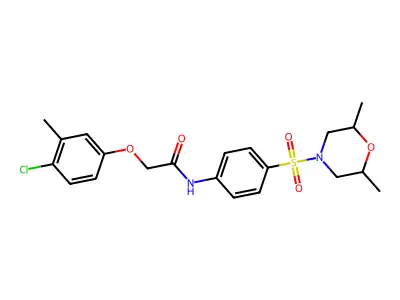 2-(4-chloro-3-methylphenoxy)-N-{4-[(2,6-dimethylmorpholin-4-yl)sulfonyl]phenyl}acetamide structure