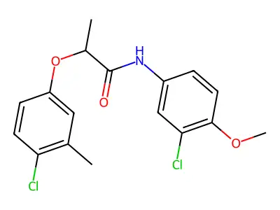 N-(3-chloro-4-methoxyphenyl)-2-(4-chloro-3-methylphenoxy)propanamide structure