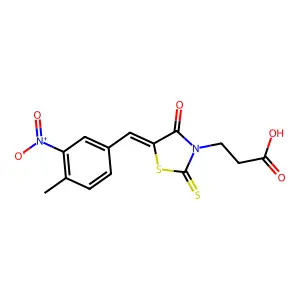 3-[(5E)-5-(4-methyl-3-nitrobenzylidene)-4-oxo-2-thioxo-1,3-thiazolidin-3-yl]propanoic acid structure