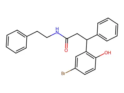3-(5-bromo-2-hydroxyphenyl)-3-phenyl-N-(2-phenylethyl)propanamide structure