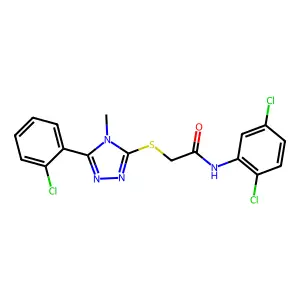 2-[[5-(2-chlorophenyl)-4-methyl-1,2,4-triazol-3-yl]sulfanyl]-N-(2,5-dichlorophenyl)acetamide structure