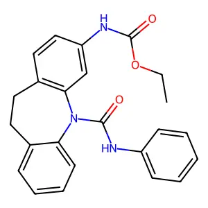 ethyl (5-(phenylcarbamoyl)-10,11-dihydro-5H-dibenzo[b,f]azepin-3-yl)carbamate structure