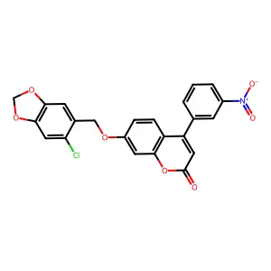7-[(6-Chloro-1,3-benzodioxol-5-yl)methoxy]-4-(3-nitrophenyl)chromen-2-one structure