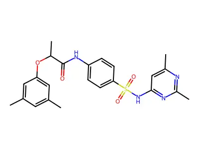 2-(3,5-dimethylphenoxy)-N-{4-[(2,6-dimethylpyrimidin-4-yl)sulfamoyl]phenyl}propanamide structure