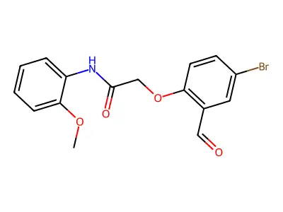 2-(4-bromo-2-formylphenoxy)-N-(2-methoxyphenyl)acetamide structure