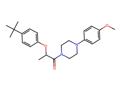 2-(4-Tert-butylphenoxy)-1-[4-(4-methoxyphenyl)piperazin-1-yl]propan-1-one structure