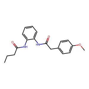 N-(2-{[(4-methoxyphenyl)acetyl]amino}phenyl)butanamide structure