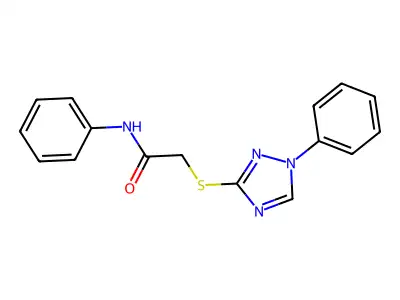 N-phenyl-2-[(1-phenyl-1,2,4-triazol-3-yl)sulfanyl]acetamide structure